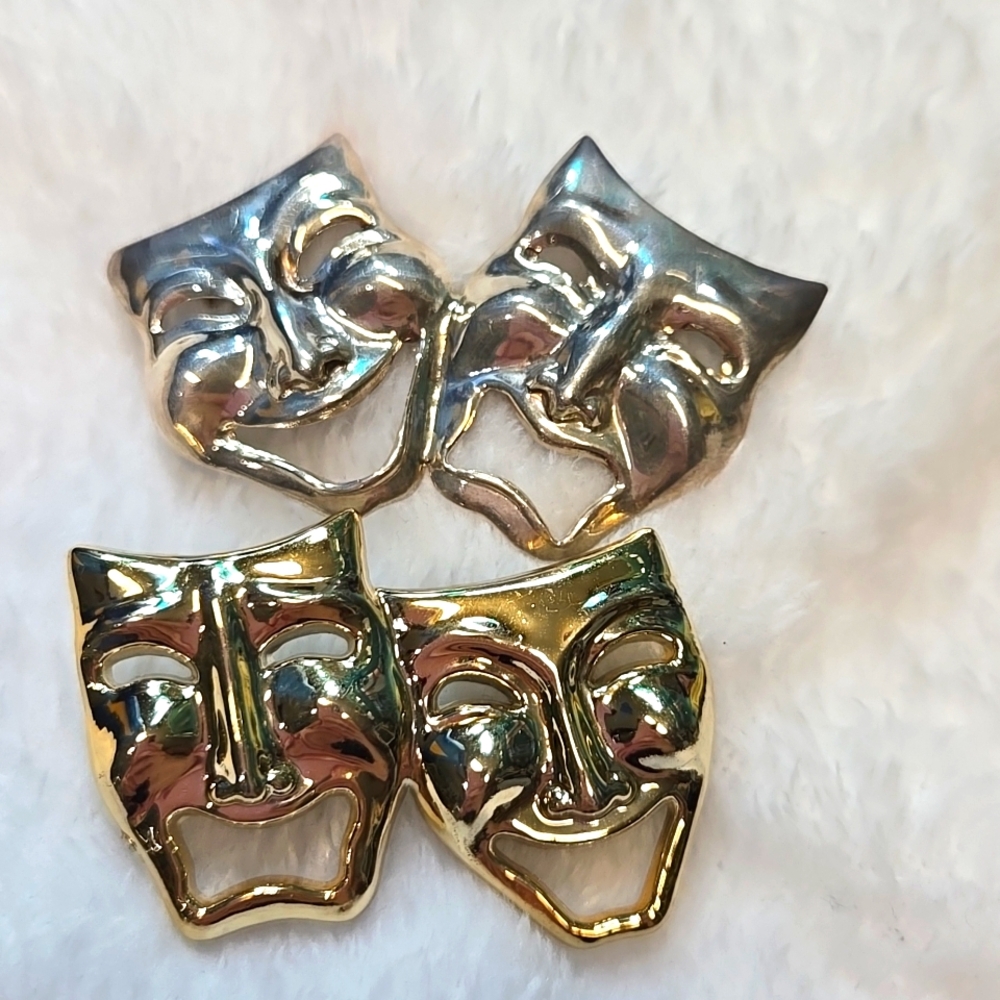 šVintange Elegant Gold and Silver Brooch Lot - Picture 13 of 14
